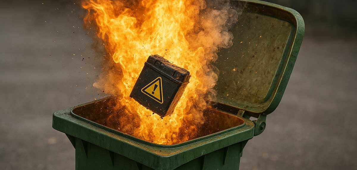 Lithium-Batterien: Brandgefahr außer Kontrolle – Entsorger schlagen Alarm