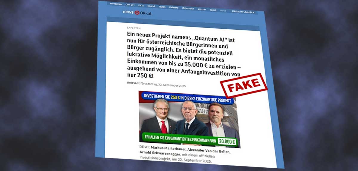 Warnung vor Betrugs-Website mit Fake-Investitionsprojekt