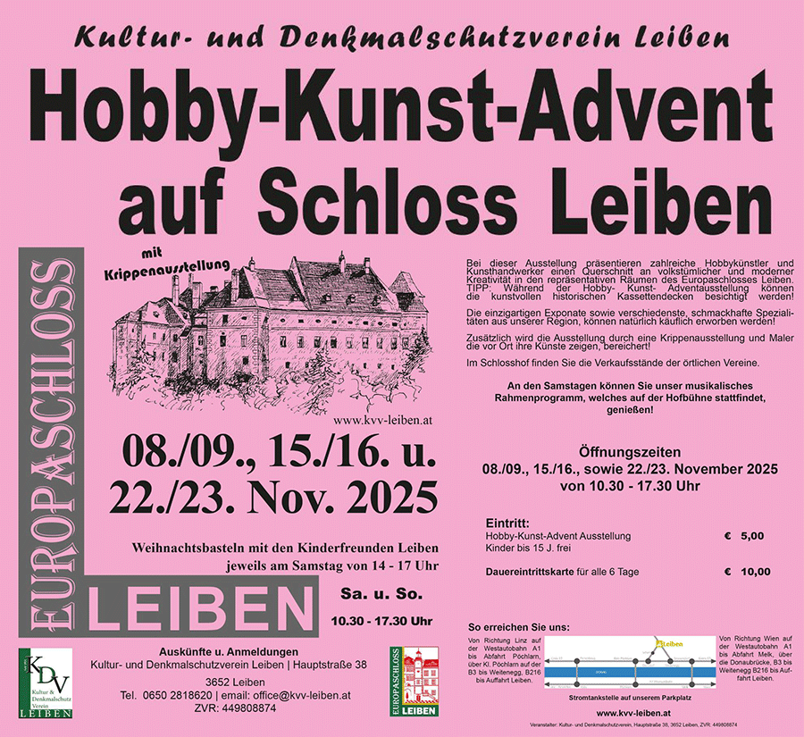Hobby - Kunst - Advent auf Schloss Leiben 2025